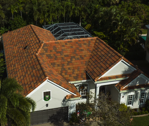 Completed tile drainage system on a TX home